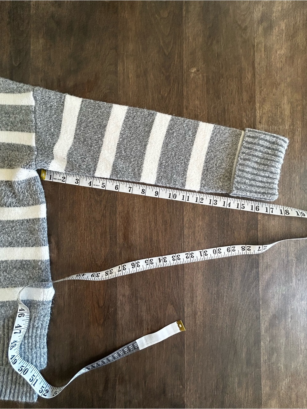 Dex Grey & White Striped Oversized Knit Pullover Sweater - Size M - Picture 8 of 8